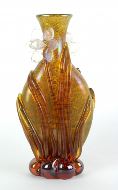 Iridescent Crystal Daffodil Vase